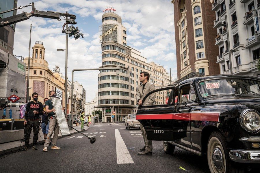A film shoot on Gran Vía, Madrid, a driver of screen tourism